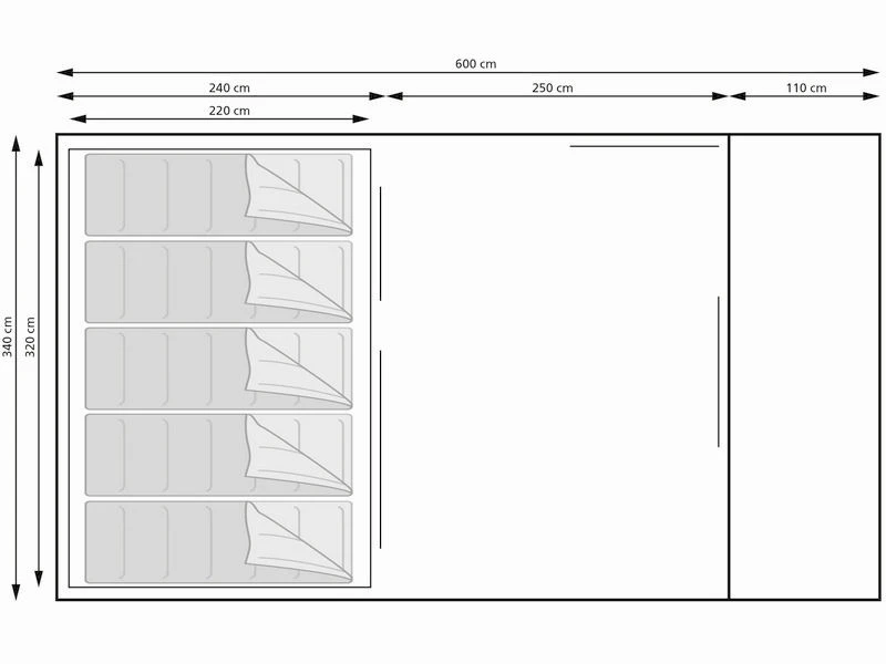 Eurotrail Familie Tent Tampa Katoen-polyester Alu Stokken 6 Eurotrail Familie Tent Tampa Katoen-polyester Alu Stokken - Afbeelding 6